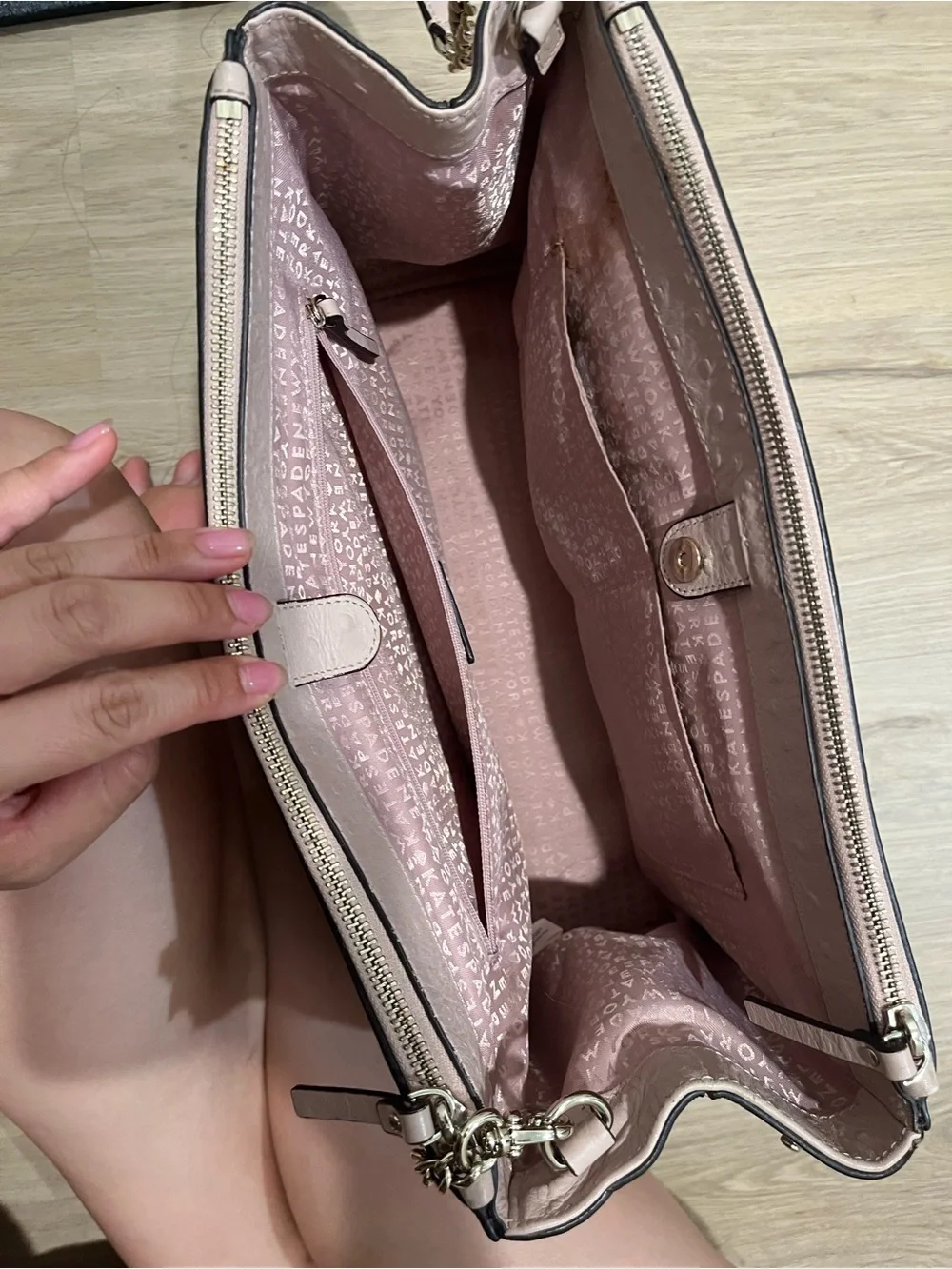 Kate Spade Pink Ostrich-Embossed Leather Tote Bag